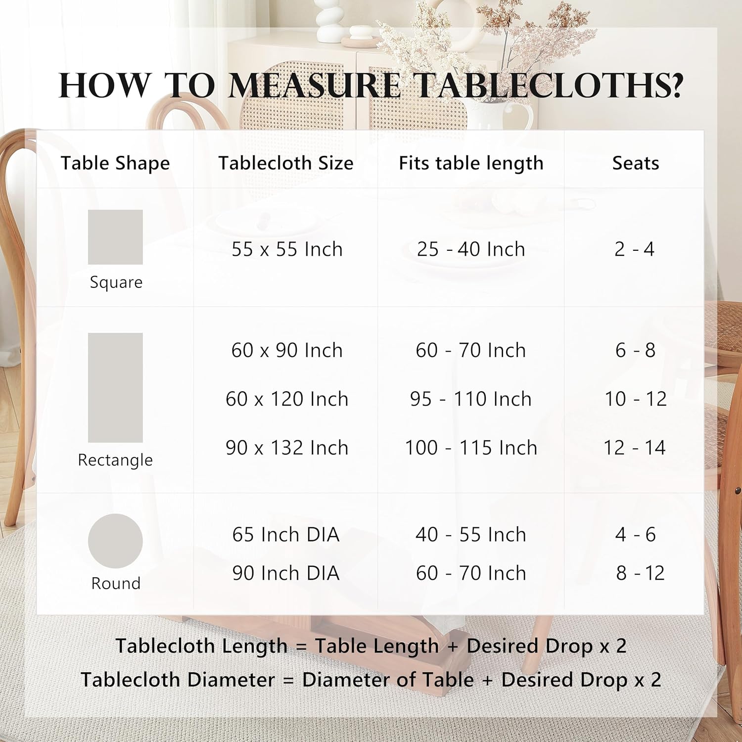 100% Pure French Linen Tablecloths 55x55inch Durable Stonewashed Square Table Clothes for Dining Kitchen and Parties (SQ-Natural Linen, Square - 55 x 55 Inch)