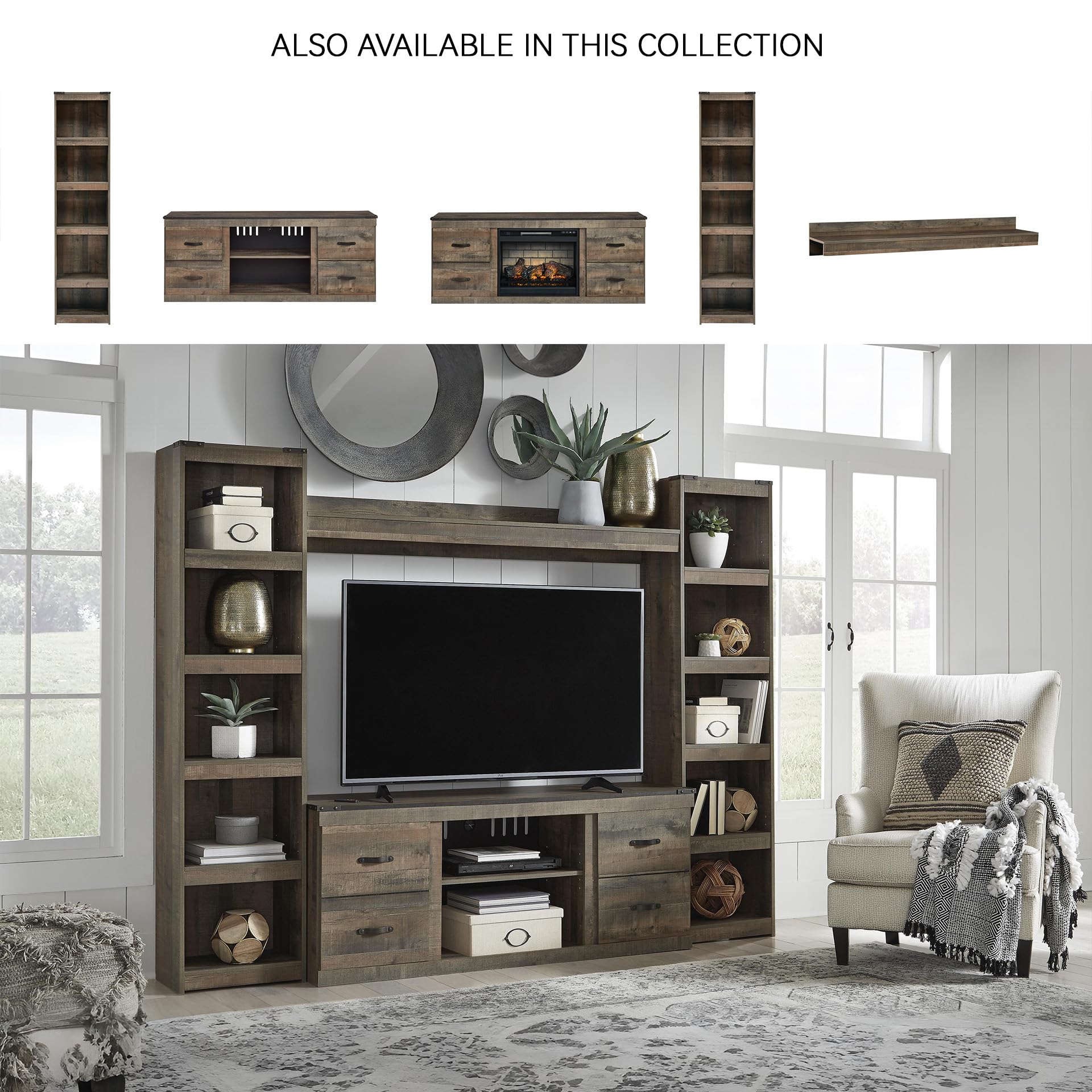 Amazon.com: Signature Design by Ashley Trinell 3-Piece TV Stand