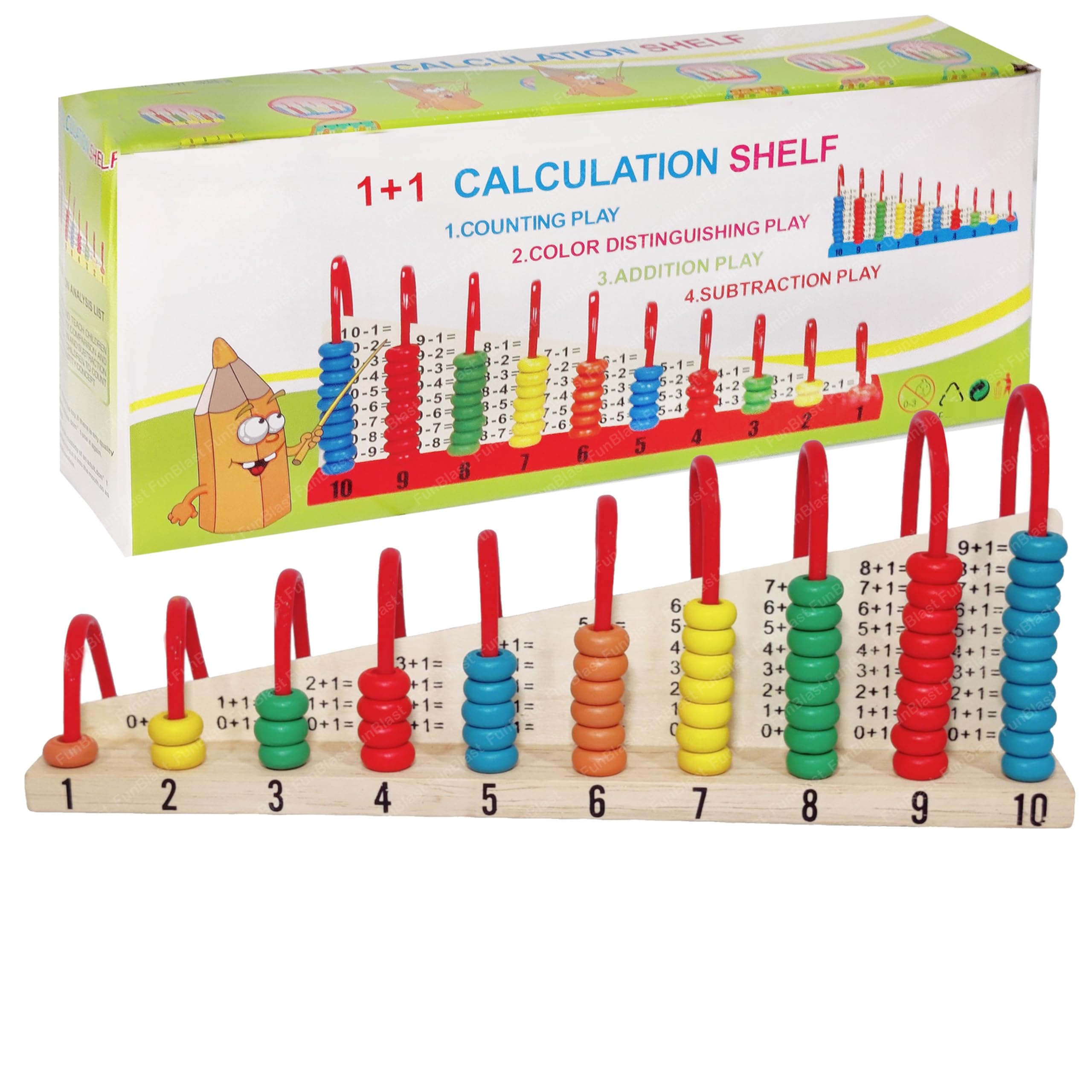 FunBlast Wooden Double – Sided Calculation Shelf Abacus with Counting Addition Subtraction Maths Toy, Activity Learning Toy, Early Development Toy for 3+ Years Kids (Multicolor) (B0D7J1YQRF) Amazon Price History, Amazon Price Tracker