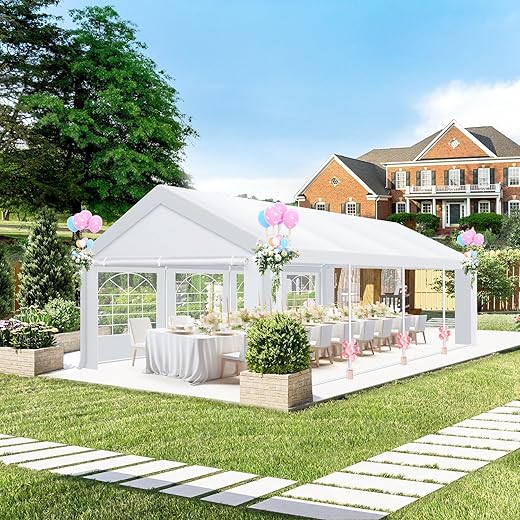 COBIZI 13x26 Party Tent Heavy Duty, Tents for Parties with Removable Sidewalls & Built-in Sandbags, Wedding Tent for Party Outside, Easy to Set up, UV 50+, Waterproof & Windproof
