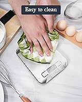 Vista 8 de Báscula de alimentos, báscula digital de cocina de 11 libras con pantalla LCD de 6 unidades y función de tara, diseño compacto para hornear, cocina