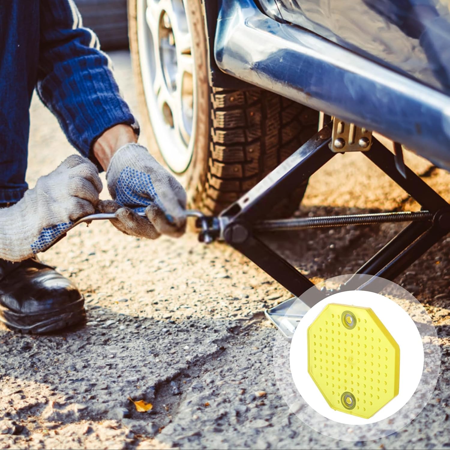 Luxshiny Heavy Duty Rubber Car Lift Cushion for Tire Protection