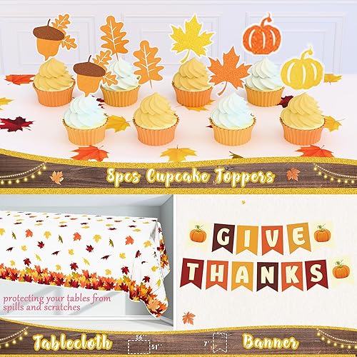 Miniatura 4 de Kit de decoración de fiesta de Acción de Gracias, decoración de calabaza de Acción de Gracias, suministros de agradecimiento, guirnalda de globos de