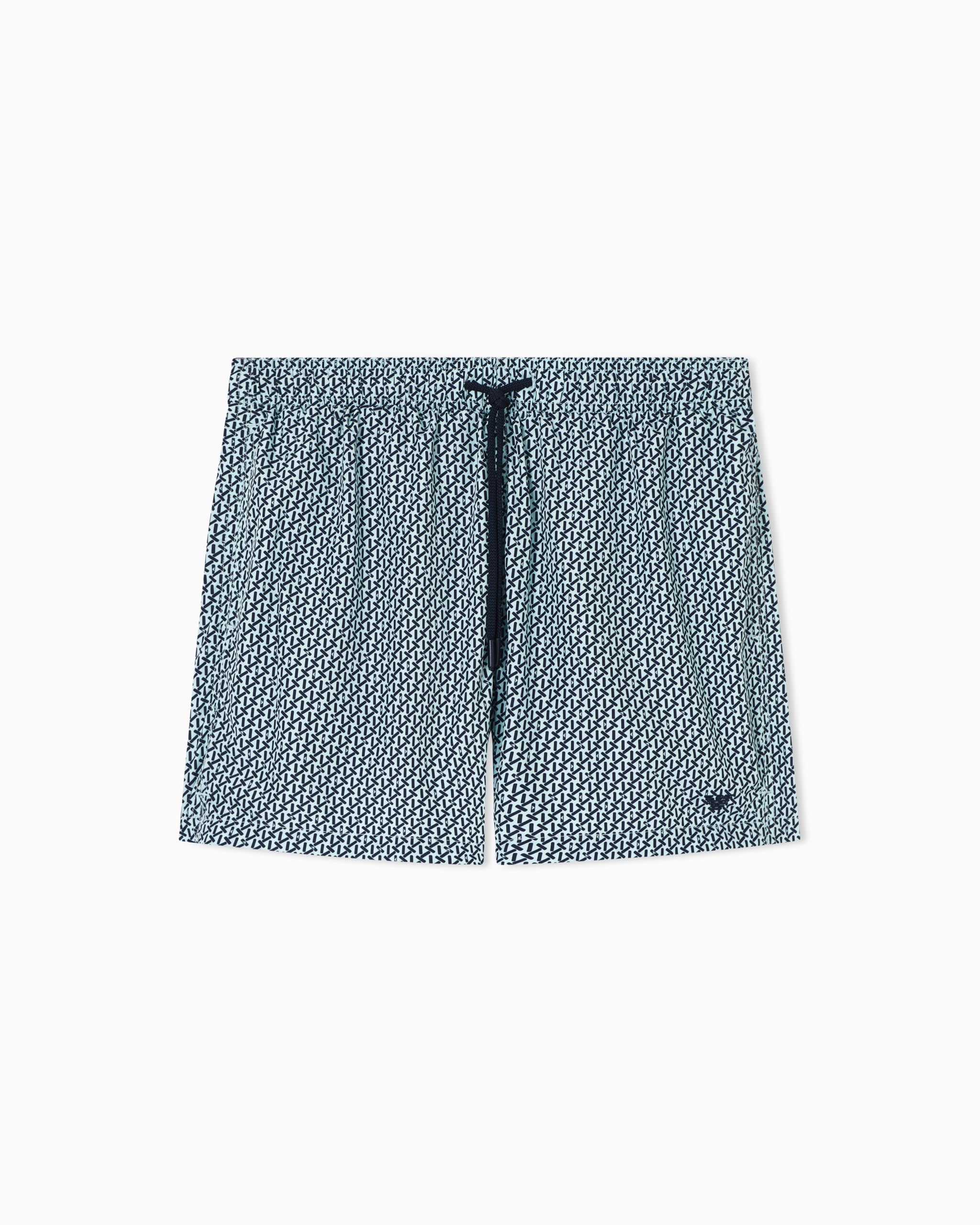 Emporio Armani Men's Pattern Boxer Blue L