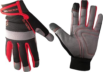 Zero Friction WG100006 Mens Universal-Fit Ultra Suede Work Gloves, Red