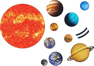 Giant Magnetic Solar System with 12 Individual Briefing Magnets.Perfect for Toddlers and Kids. (24 PCS)