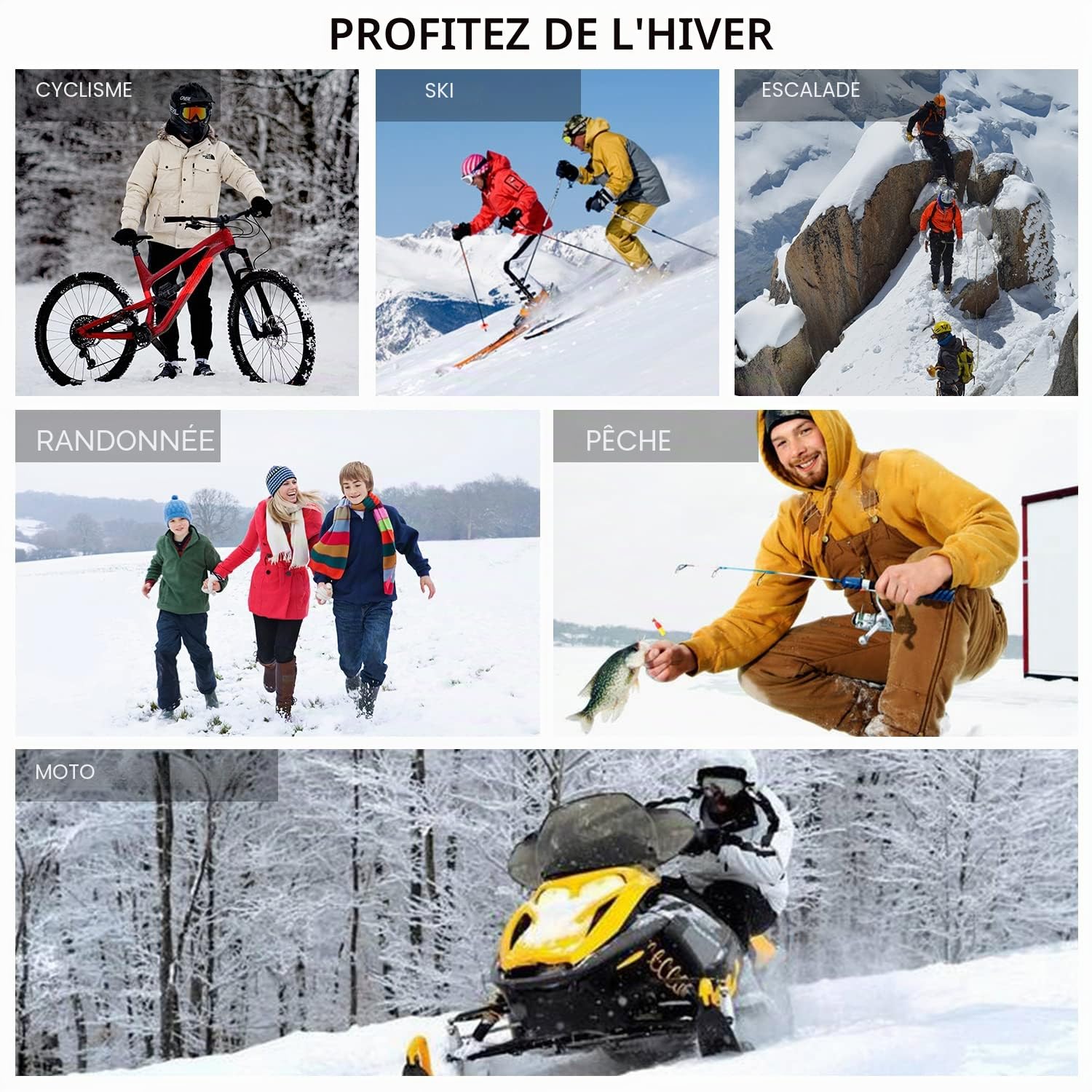 Sun Will Chaussettes chauffantes pour Hommes et Femmes électriques à Batterie en Hiver Froid Thermiques la Chasse Camping Ski Randonnée Pêche Équitation Moto, Noir