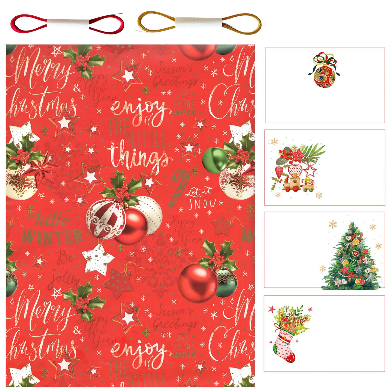 ARKRAFT Gift Wrapping Paper 4 Sheets XXL Includes 6 Stickers for Birthday Party (F4 08)