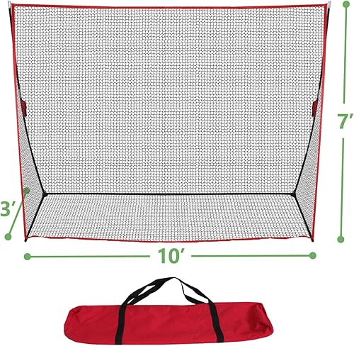 Miniatura 2 de Red de golf portátil de 10 x 7 pies con bolsa de transporte para interiores y exteriores, patio, conducción, golpear astillado, red de entrenamiento