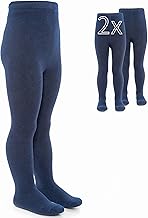 LaLoona Lot de 2 Paires de Collant Bebe Fille et Garçon - Collants Extensibles avec Large Elastique Plat, Chaud, Haute Teneur en Coton, Lavable en Machine