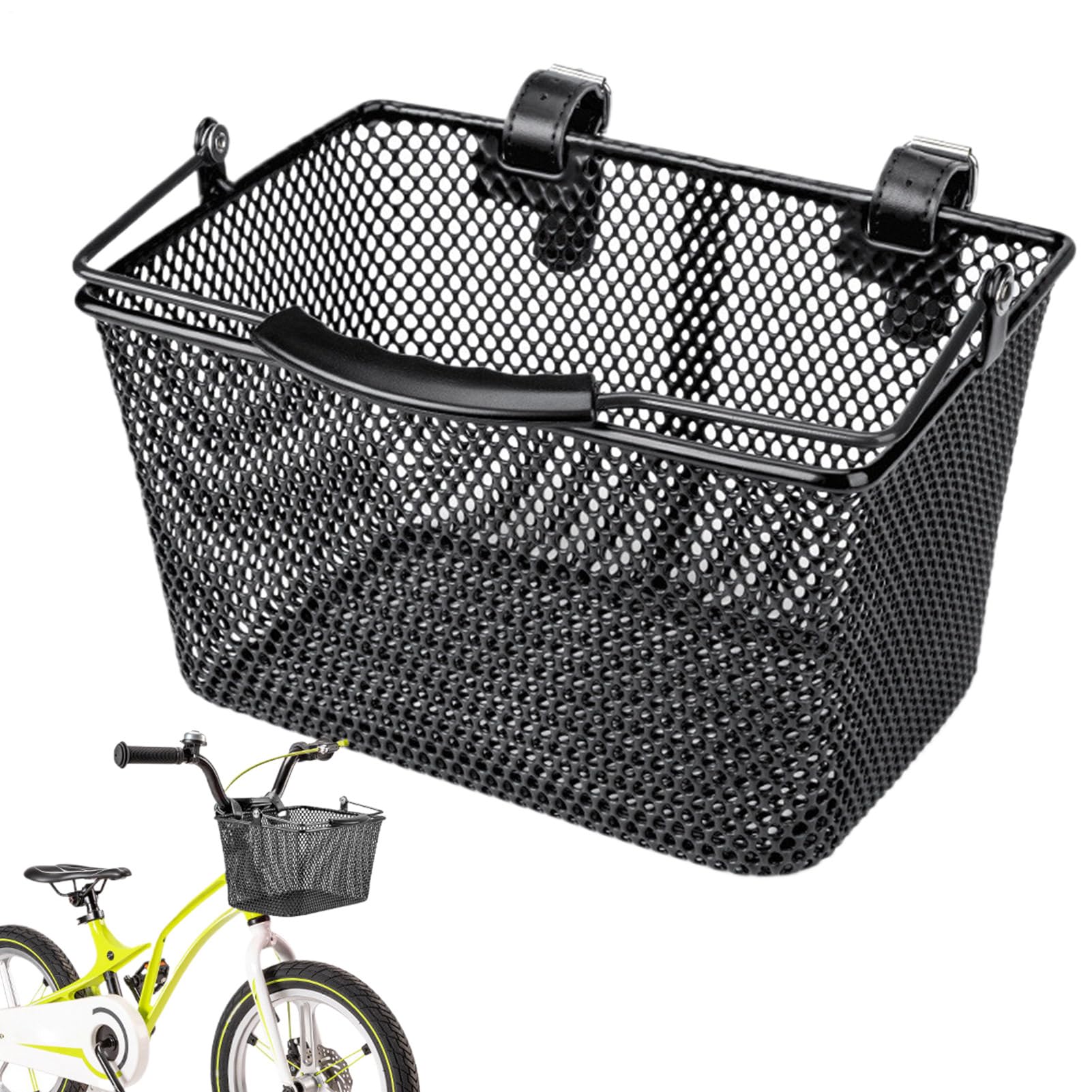 Cesta de hierro para niños adaptable al manillar de la bici 8