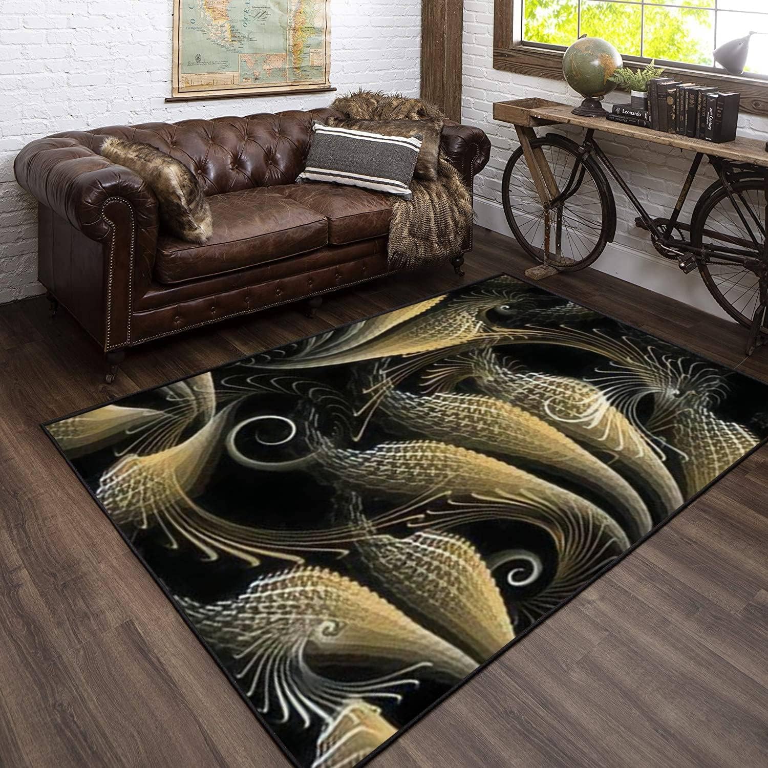 Tapis de décoration de maison impression 3D fleurs abstraites