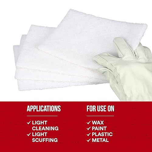 Miniatura 4 de Scotch-Brite - Almohadilla de limpieza ligera 7445 almohadilla de lijado de manos abrasiva suave almohadilla de mano blanca para metal vinilo