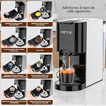KOTLIE Expreso 4 en 1 Cafetera de Capsulas Cafetera de espresso Cafetera Capsulas AC-513K5