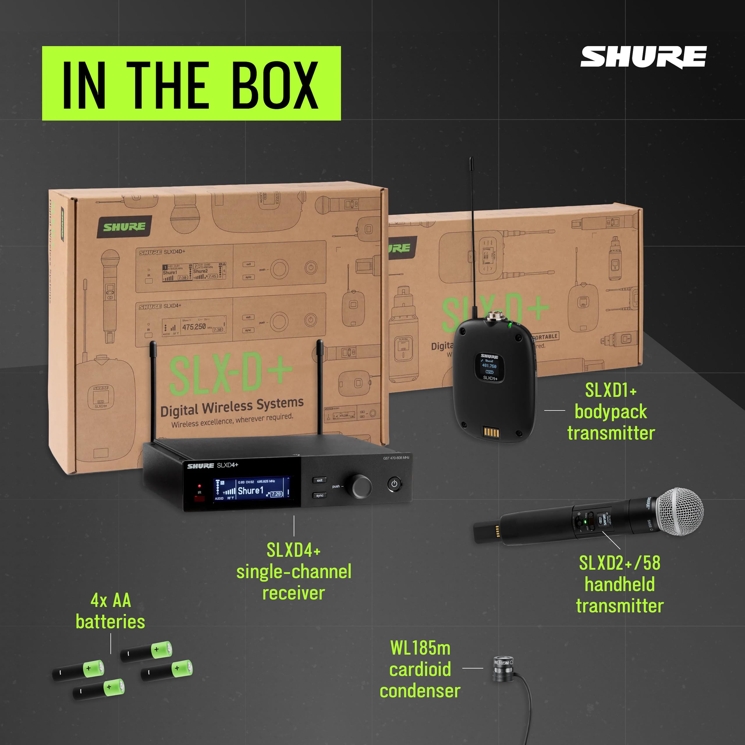 Amazon.com: Shure SLXD124+/85M Digital 1-Channel Wireless Combo