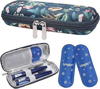 BOMKEE Insulin Cooler Travel Case, Diabetic Insulin Pen Carrying Case Portable Insulin Cooling Bag Organizer for Diabetic Supplies with 2 Ice Pack