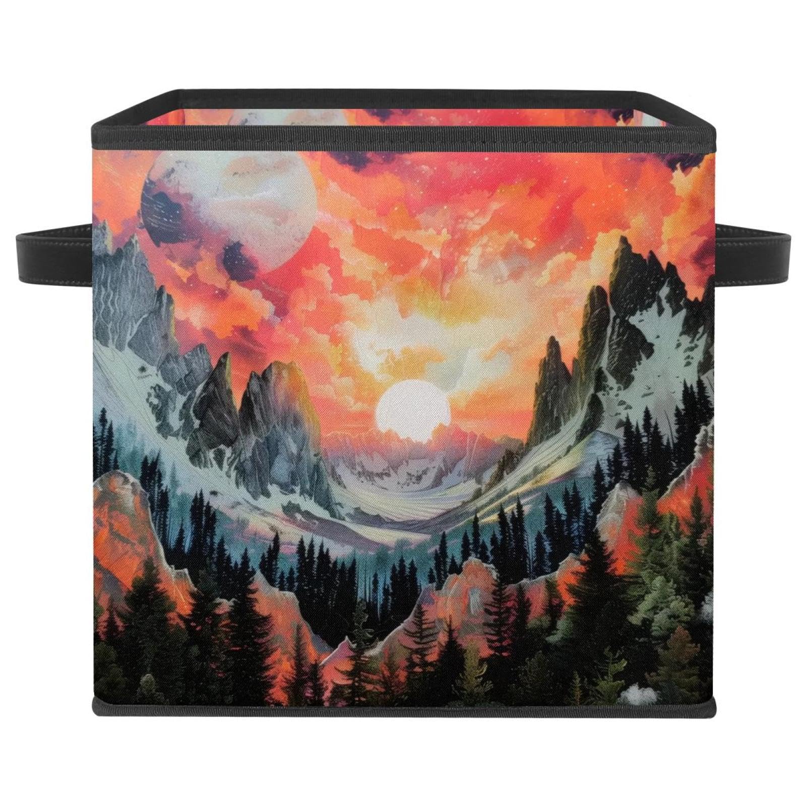 Panier de rangement Sunset Forest pour organiser les vêtements de chambre