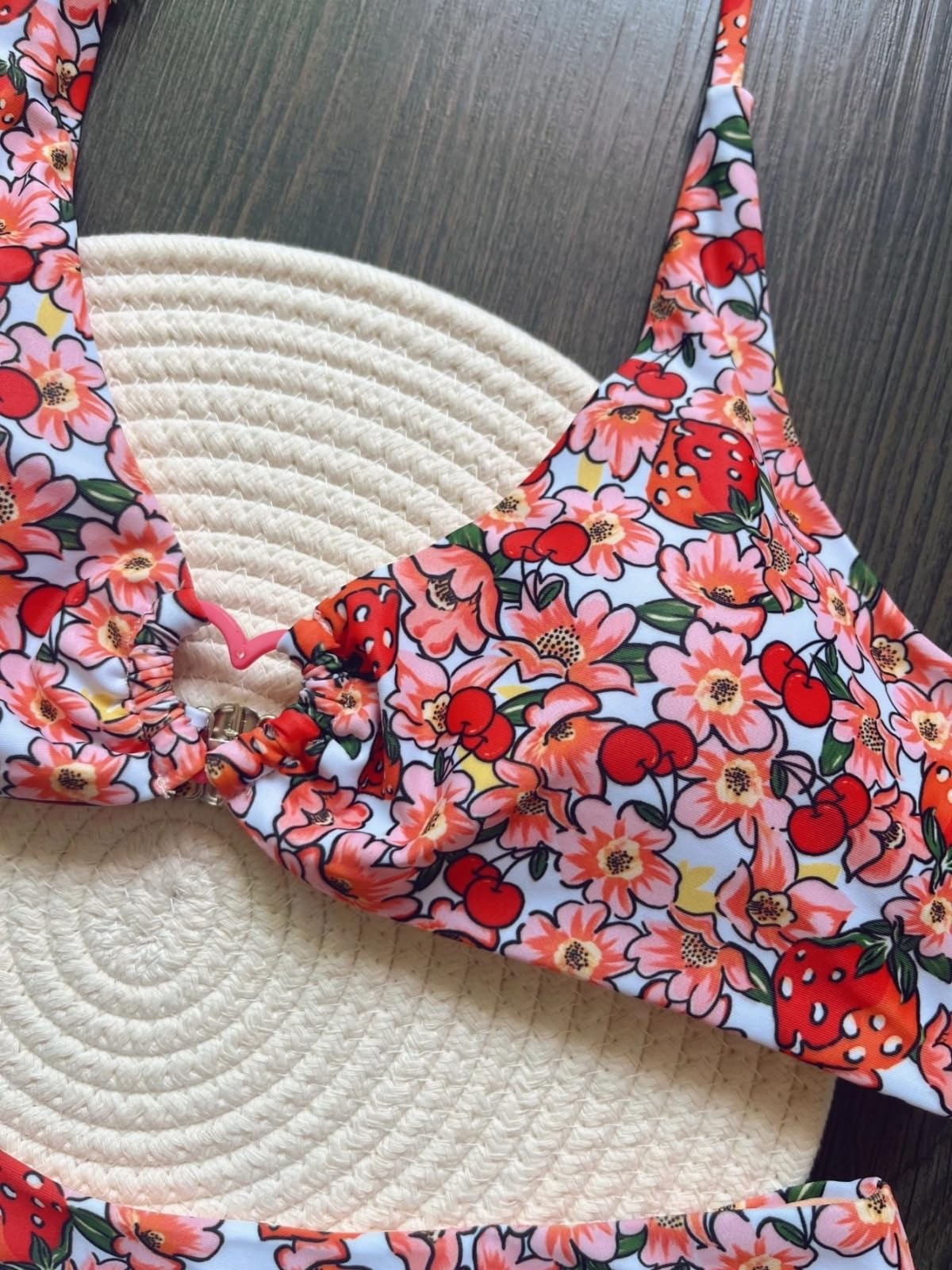Bikini Mujer Mujeres Floral Impresión Halter Conjunto Ajustable Corbata Traje De Baño Ropa Playa-rt1887-s