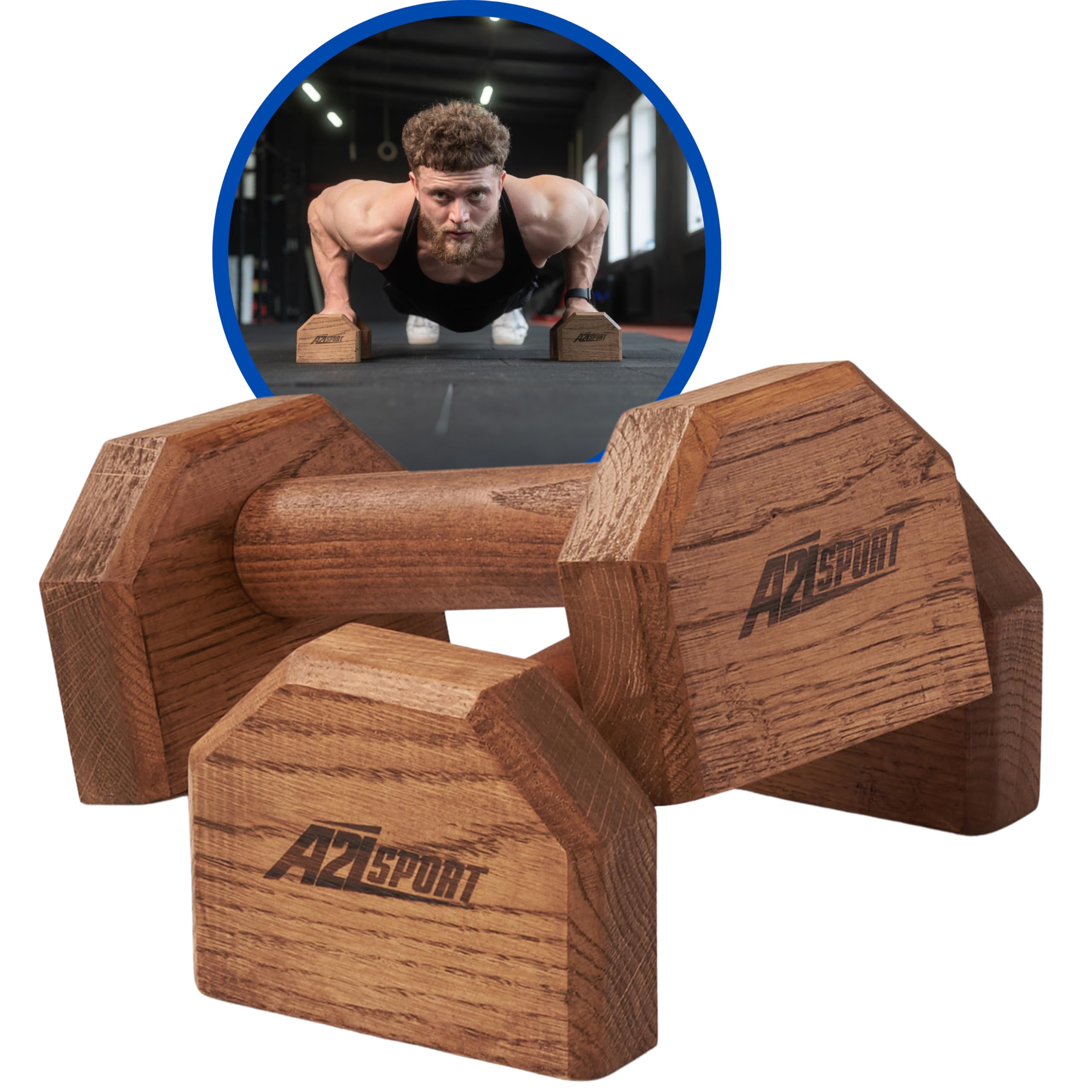 Parallettes En Bois Bullstep | Barres Calisthénie, Street Workout - Support 300kg, Hêtre