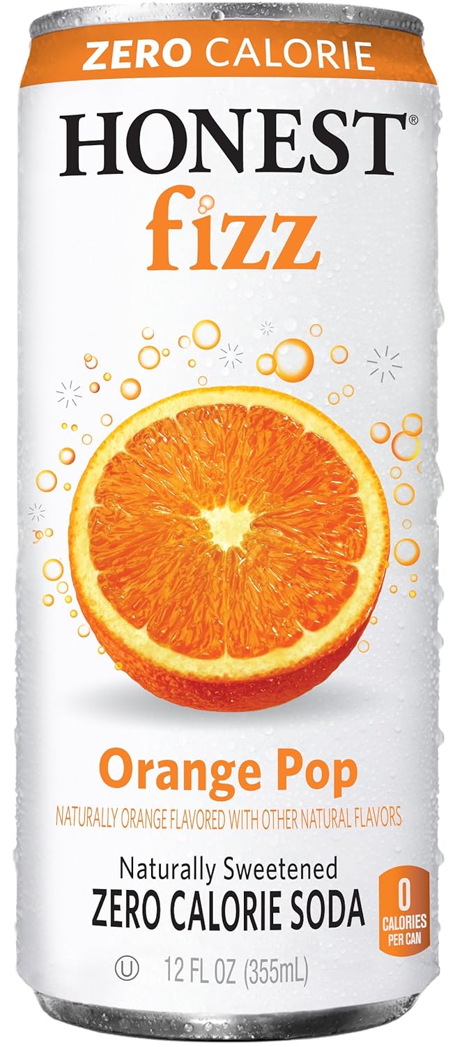 Honest Fizz Soda, Orange Pop, 12 Ounce (Pack of 4) Soda