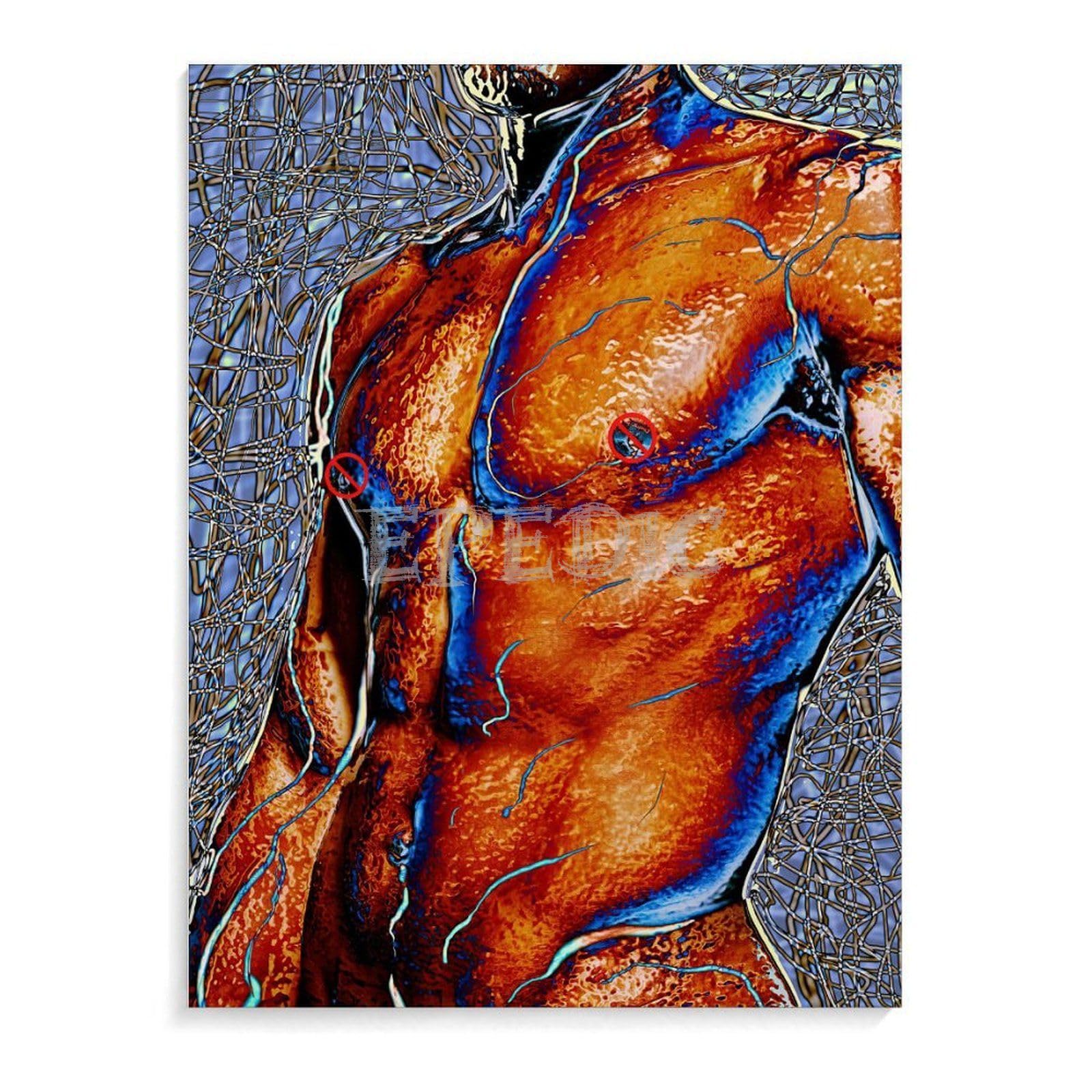 EPEDIC Muscle Man Abstract Art Poster Gay Abstract Poster(1) Home Living Room Bedroom Decoration Gift Printing Art Poster Unframe-style 12x16inch(30x40cm)