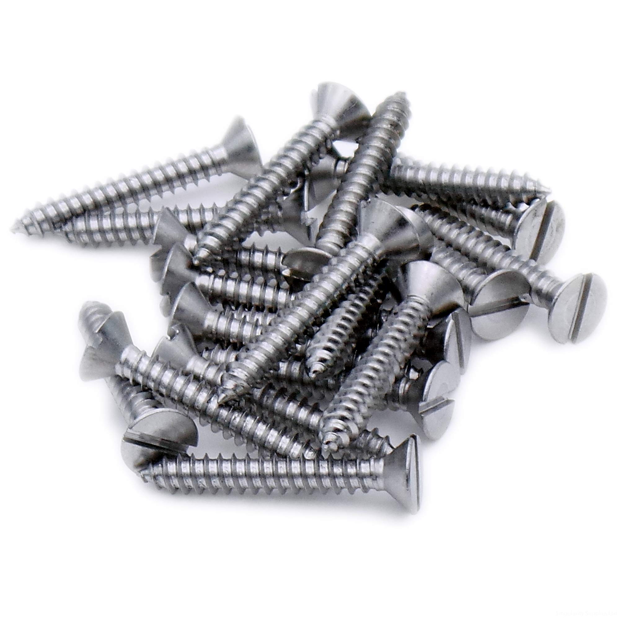 Singularity Supplies No.4 X 0.25 (2.9Mm X 6.5Mm) Slot Countersunk Self-Tapping Screw - Stainless Steel (A2) (Pack Of 20)