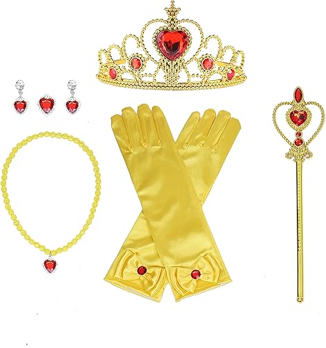 Miniatura 2 de VBY Disfraces de princesa para niñas pequeñas con hombros descubiertos en capas para Halloween Navidad cosplay vestidos amarillos