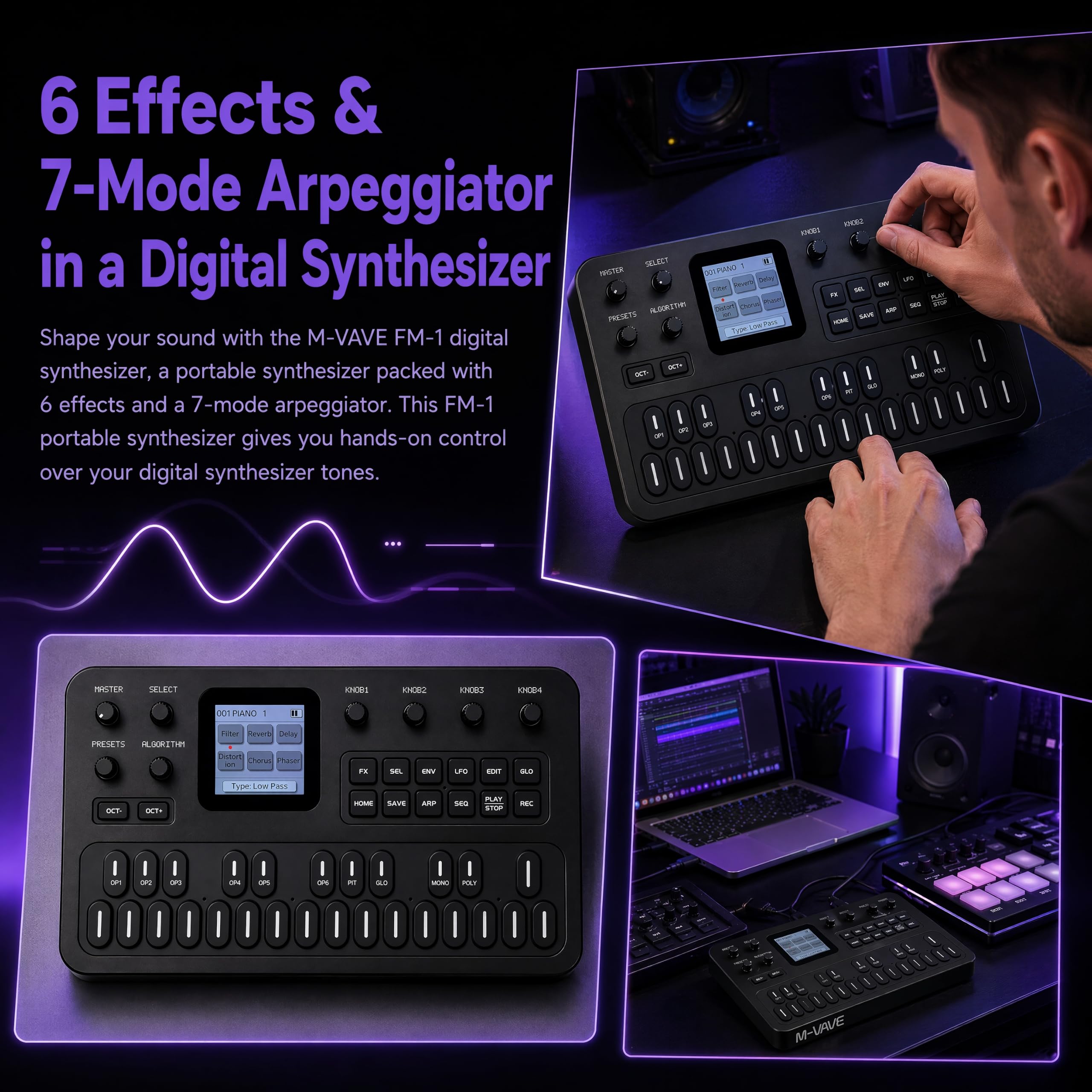 鍵盤楽器 M VAVE FM-1 Amazon.com: M-VAVE FM-1 FM Synthesizer, Portable Digital