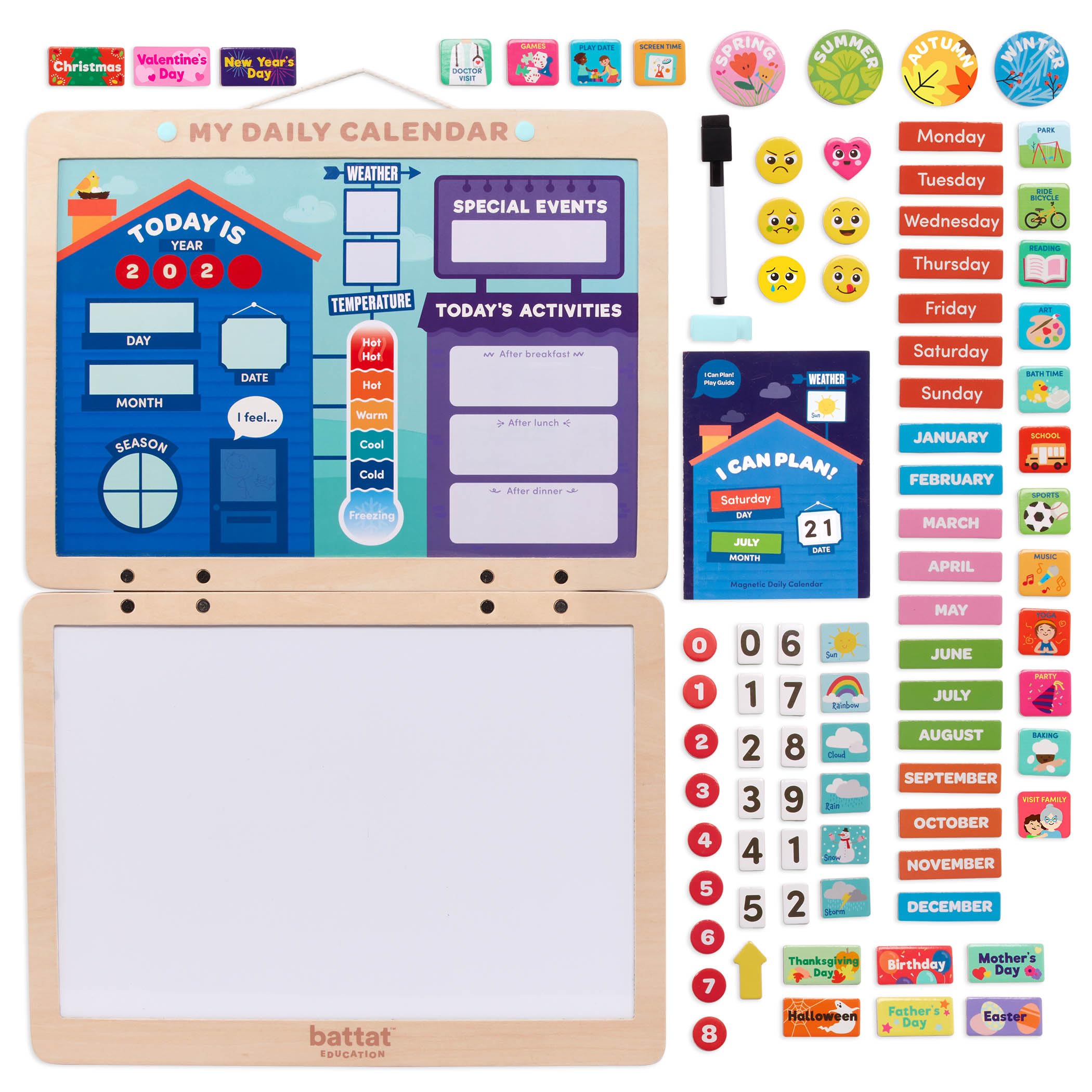 amazon-com-battat-education-kids-calendar-magnetic-calendar-for-kids-classroom-calendar-toddler-calendar-learning-3-years-i-can-plan-82-pcs-office-products