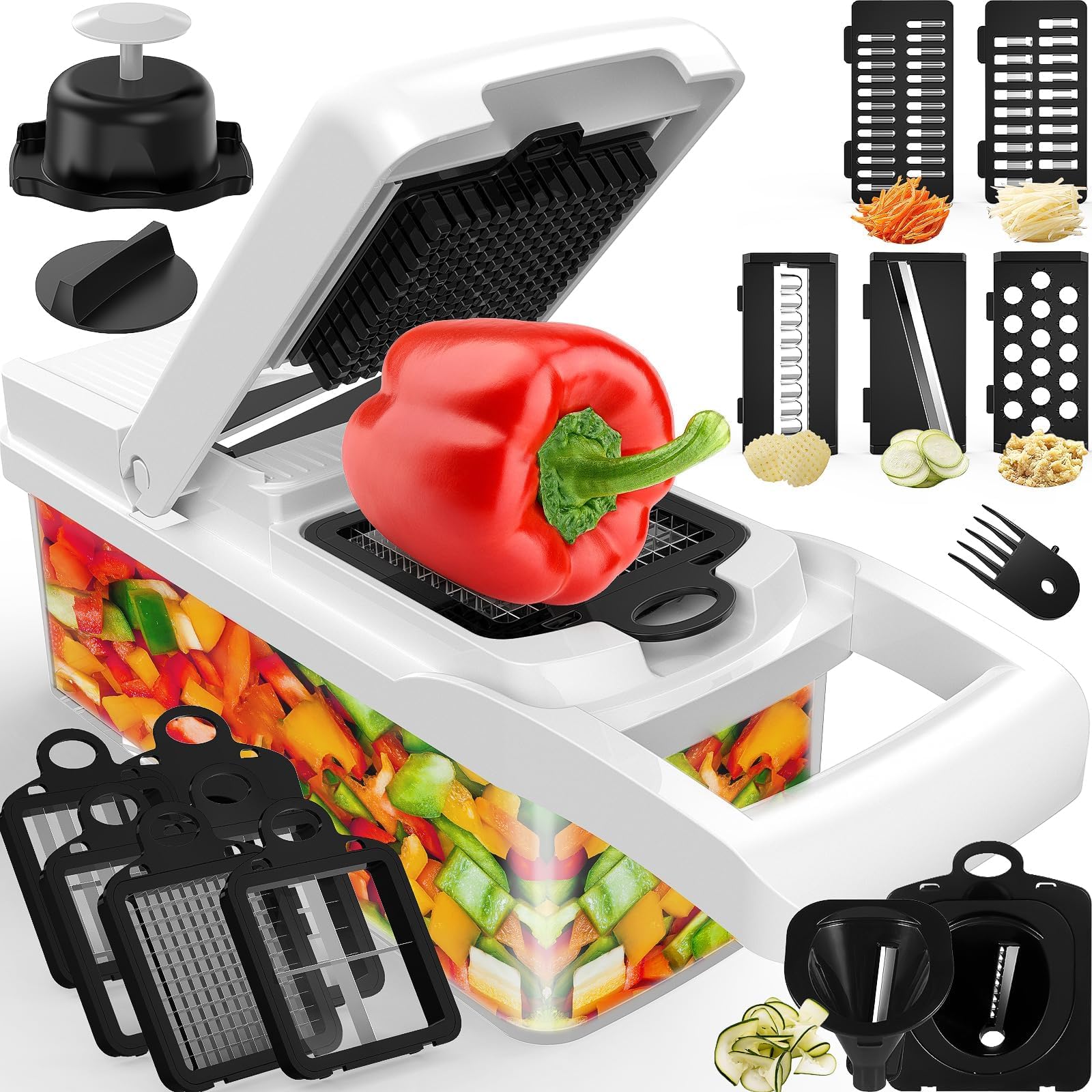 Neat-O Vegetable Chopper, Safe to Use 16 in 1 Handheld Chopper Easy Clean and Store, Multifunctional Suitable for Most Vegetables Fruits, Onion Kitchen