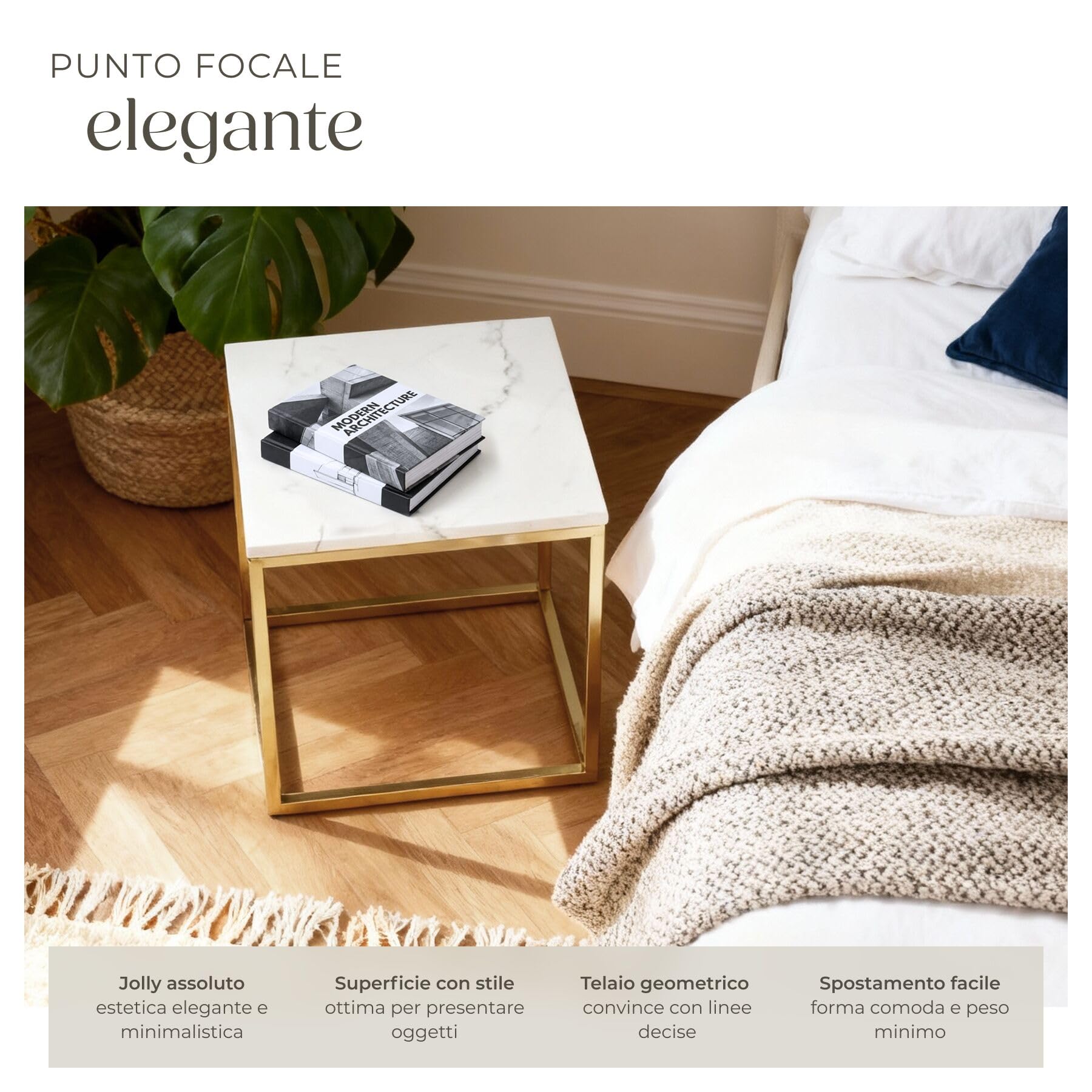tectake® tavolino salotto in marmo, base in metallo, tavolino da caffè, tavolo basso rotondo, tavolino basso in marmo moderno per salotto, soggiorno,metallo, design, tavolo da balcone - Bianco/Oro