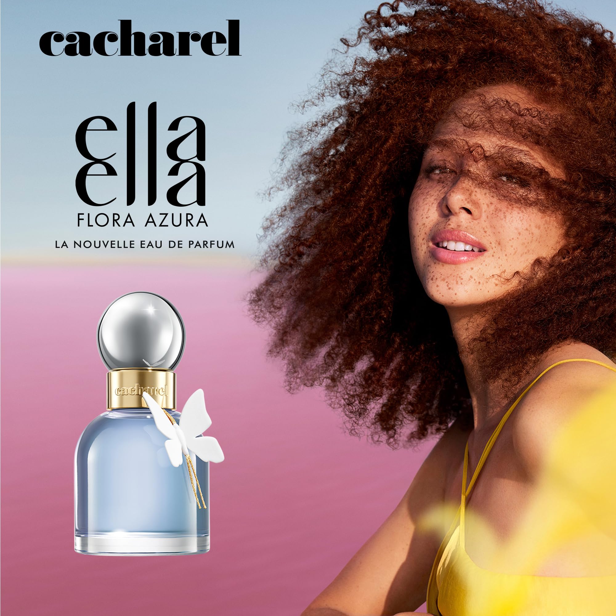 Cacharel Ella Ella Flora Azura - Eau de Parfum Ambrée Aromatique pour Femmes - Notes de Fleur d'Oranger, Lavande et Vanille