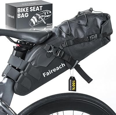 Faireach Bikepacking Satteltasche, 10L Bikepacking Taschen, 100% Wasserdicht Rennrad Tasche aus TPU-Gewebe, Gravelbike Zubehör für Gravelbike, MTB, Bikepacking