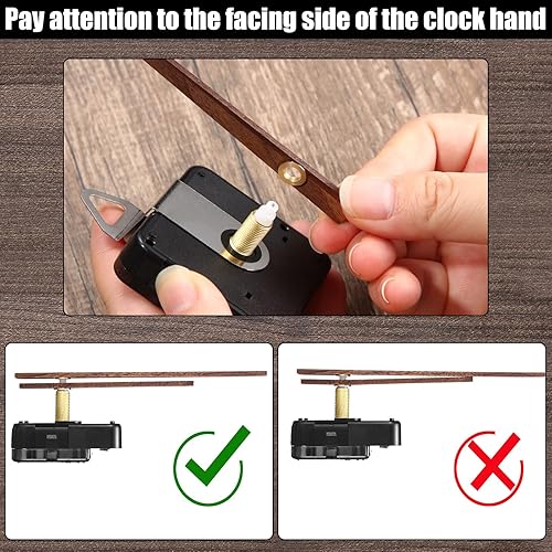 Miniatura 5 de Mudder Kit de repuesto de mecanismo de reloj de cuarzo de 4 piezas con 4 tipos de manecillas de reloj de madera de nogal para piezas de reparación
