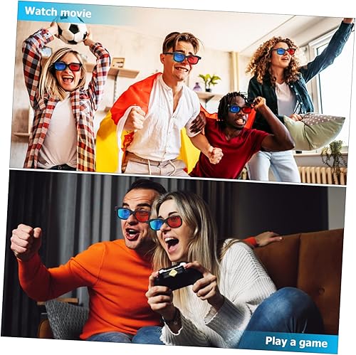 Miniatura 9 de Gadpiparty Gafas de juego de películas 3D, 10 unidades, rojo-azul, 3D, lentes de visión 3D, marco de plástico, lente de resina negra, compatible con