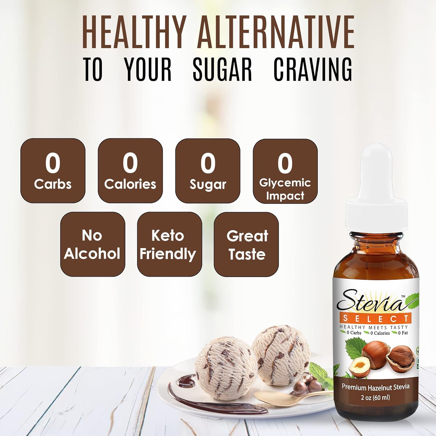 Stevia Drops Butterscotch, Hazelnut, & Butter Pecan Stevia Select Keto Coffee Sugar-Free Stevia Flavors Bundle (3) Pack