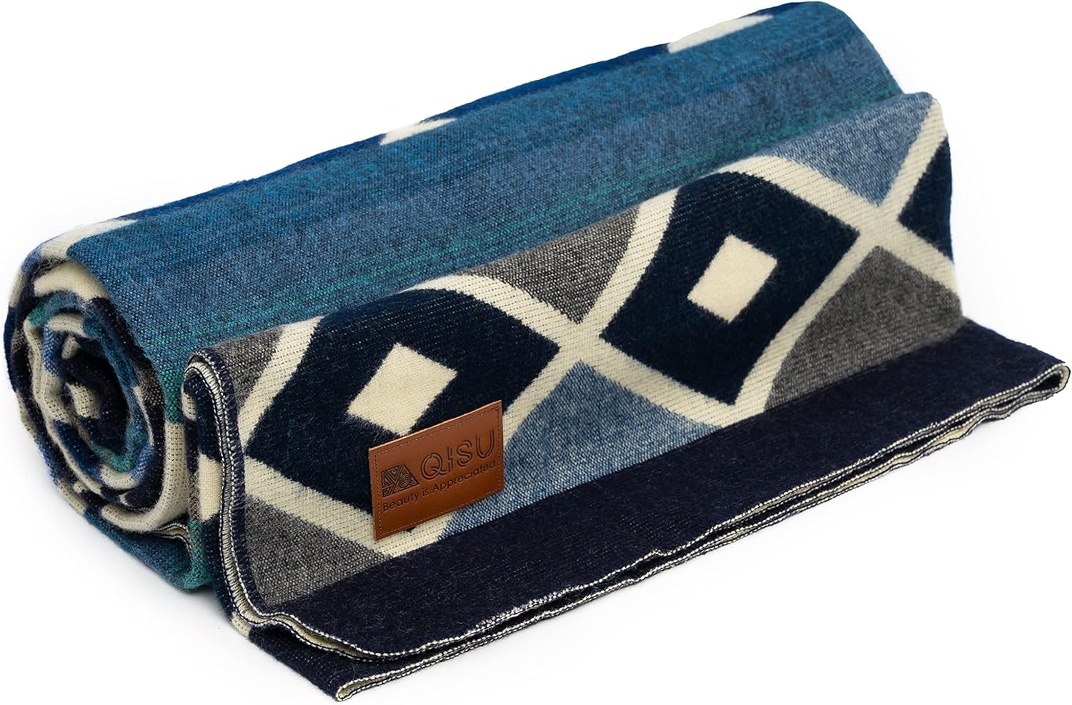 QISU Wool Blanket Throw Large, Beautiful, Warm