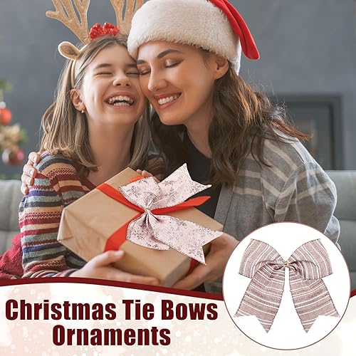 Miniatura 6 de 20 lazos de Navidad decorativos de 6 pulgadas, coronas de lazo de Navidad, lazos de Navidad, guirnalda, cinta, manualidades para árbol de Navidad,
