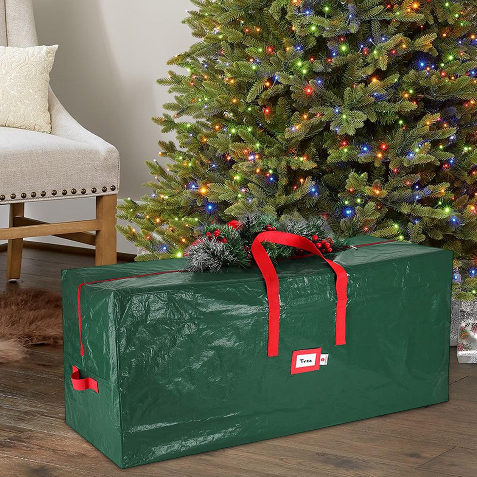 Weihnachtsbaum-Aufbewahrungstasche, Weihnachtsbaumtasche mit Reißverschluss | Weihnachtsdekorations-Organizer mit Griffen für den