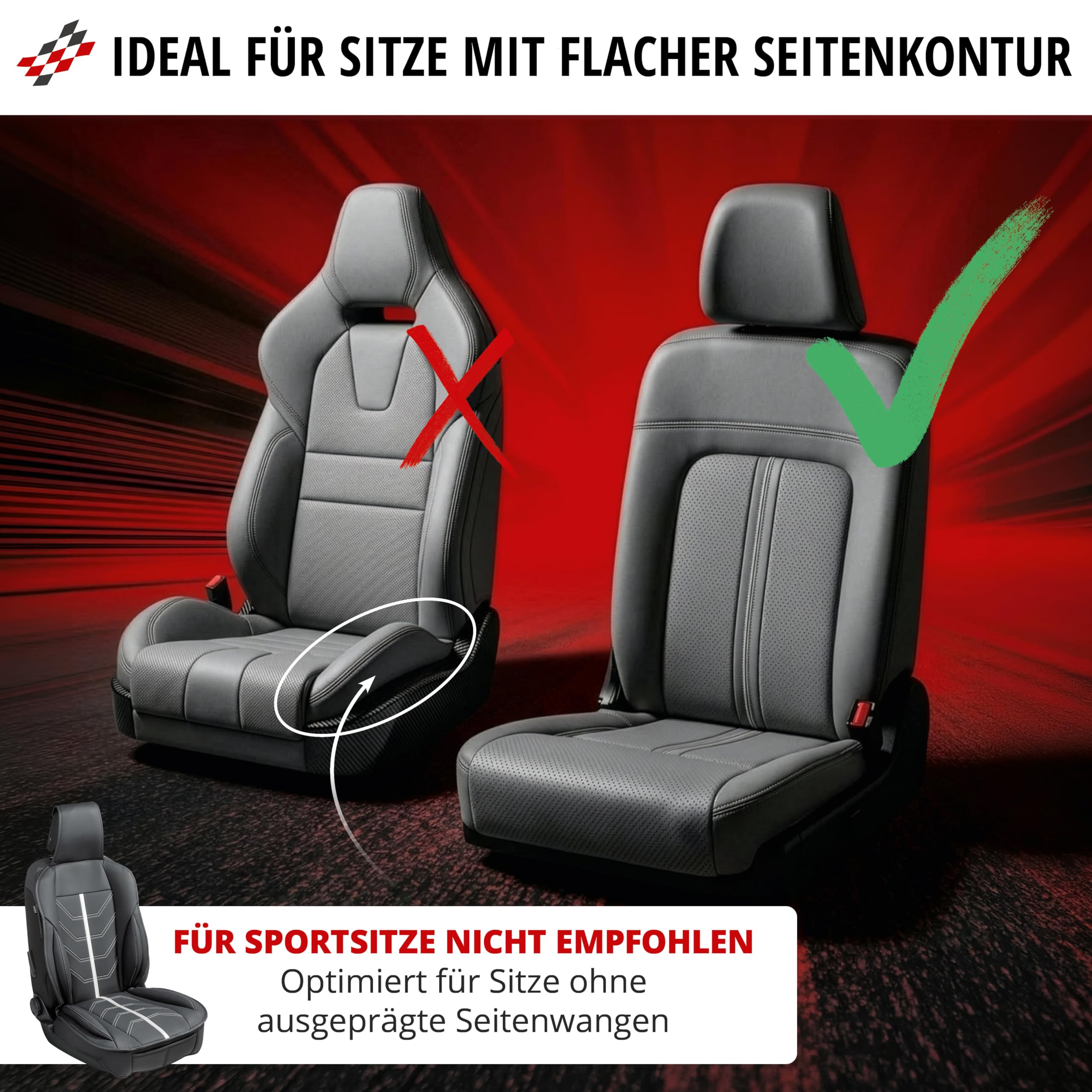Walser Premium Sitzauflage Auto Kimi, Sitzschoner schwarz, Vergleichssieger* Auto Sitzauflagen, Sitzbezug Vordersitze, Schonbezug Autositz, Autositzauflage Vordersitze PKW/LKW