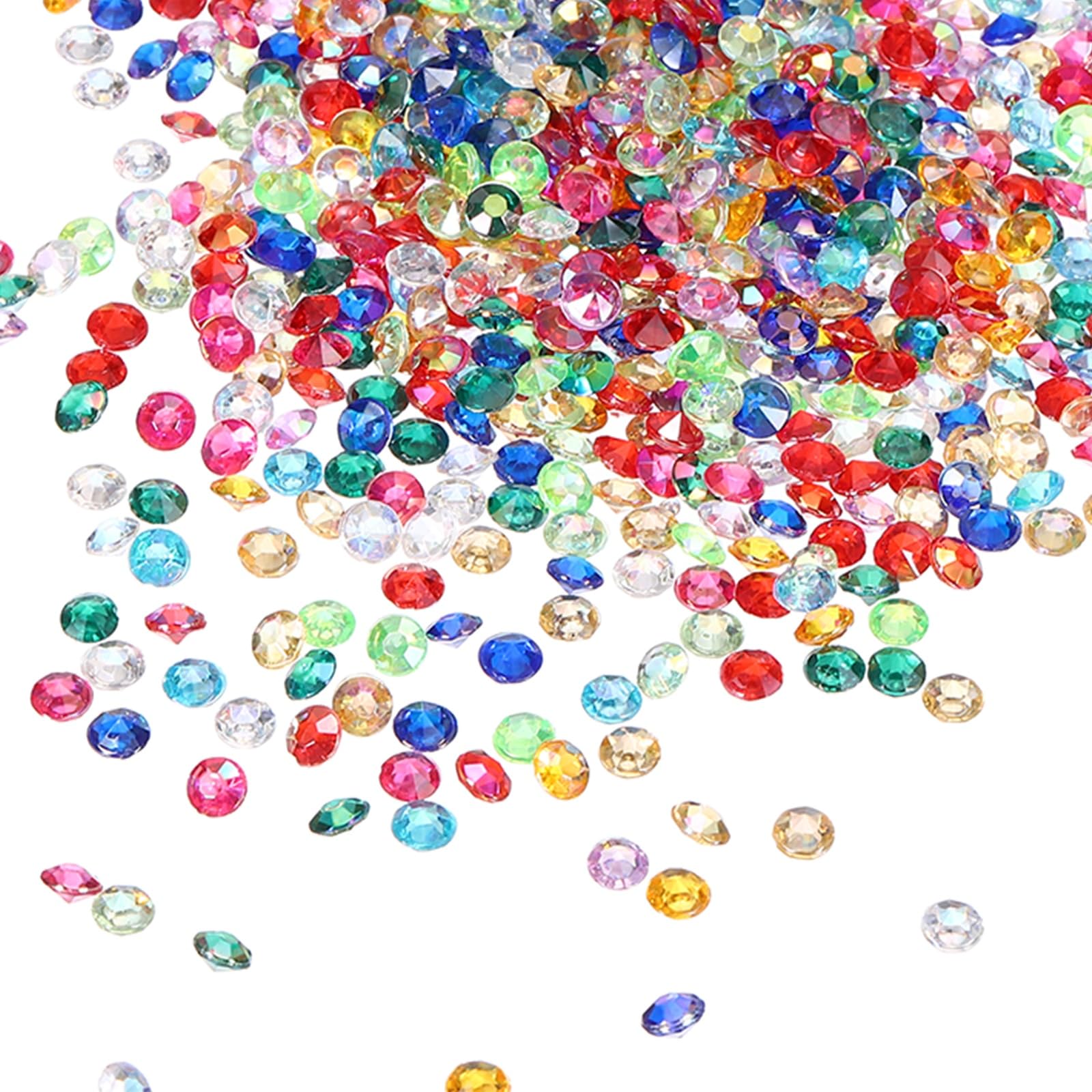 sourcing map 5000Pcs Wedding Table Scatter Confetti Diamond, 4.5mm Acrylic Bulk Fake Crystals Vase Diamonds Decorations for Table Centerpiece Wedding Bridal Party Vase Beads, Multicolor AB