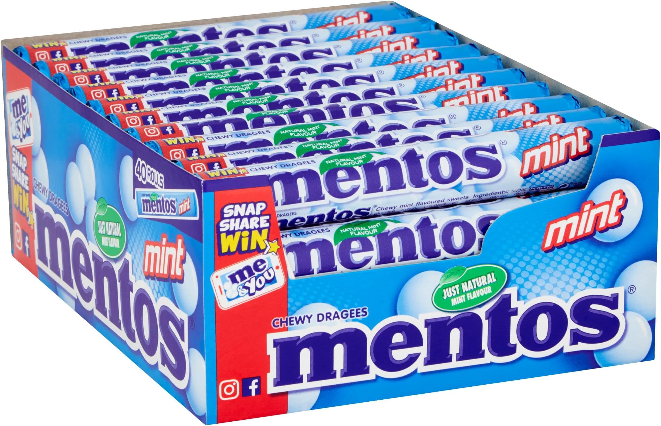 Mint Chewy Dragees 38 g (Pack of 40), reg, multi