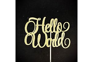 Handmade Hello World Cake Topper