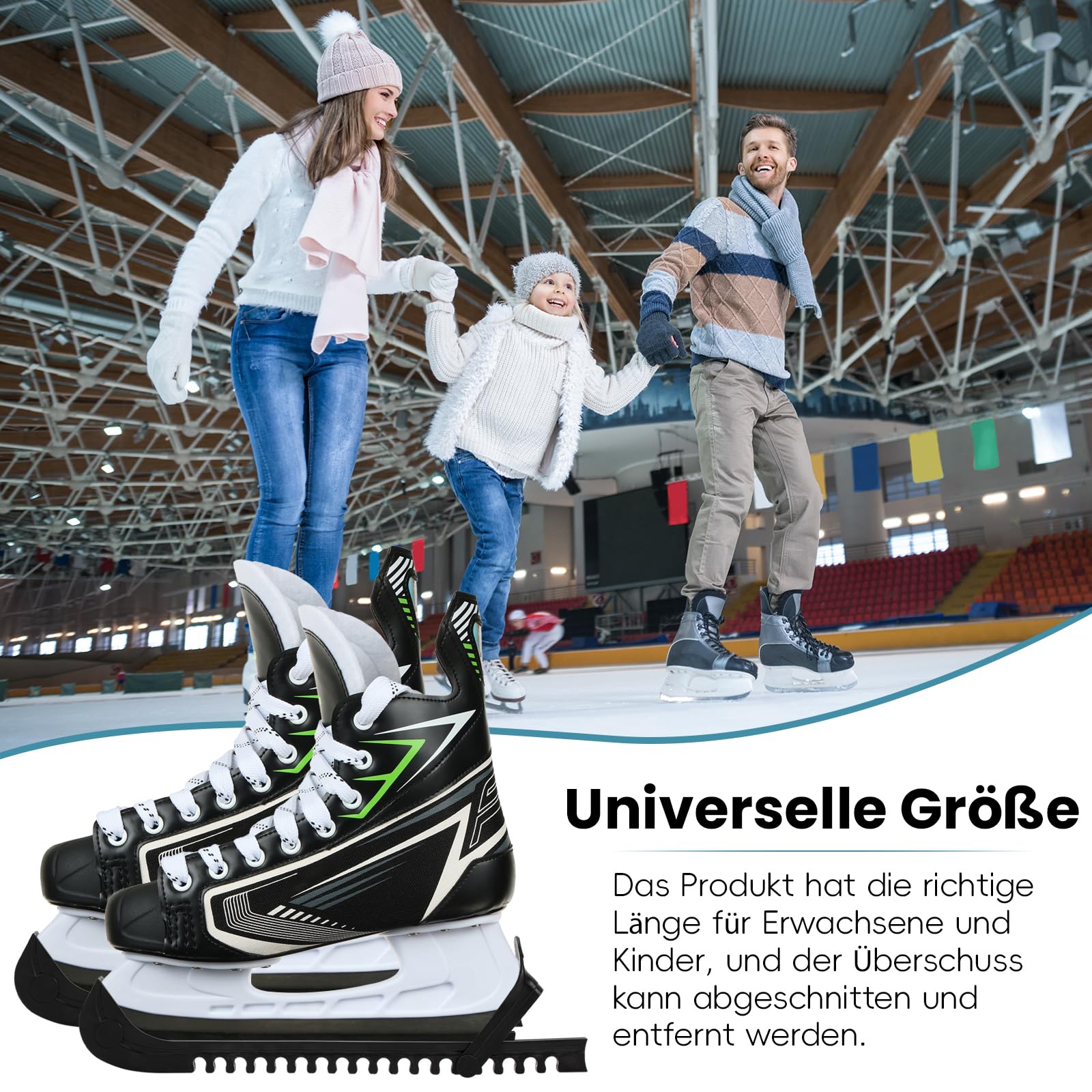 1 par de protectores de patinaje artístico, protectores ajustables para patines de hockey sobre hielo, accesorios de protección para patines para niños y adultos (oscuro)