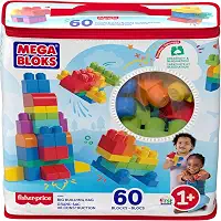 Mega Bloks Jogo de Construção Bolsa Clássica com 60 Blocos para crianças a partir de 1 ano