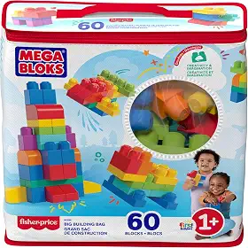 Mega Bloks Jogo de Construção Bolsa Clássica com 60 Blocos para crianças a partir de 1 ano
