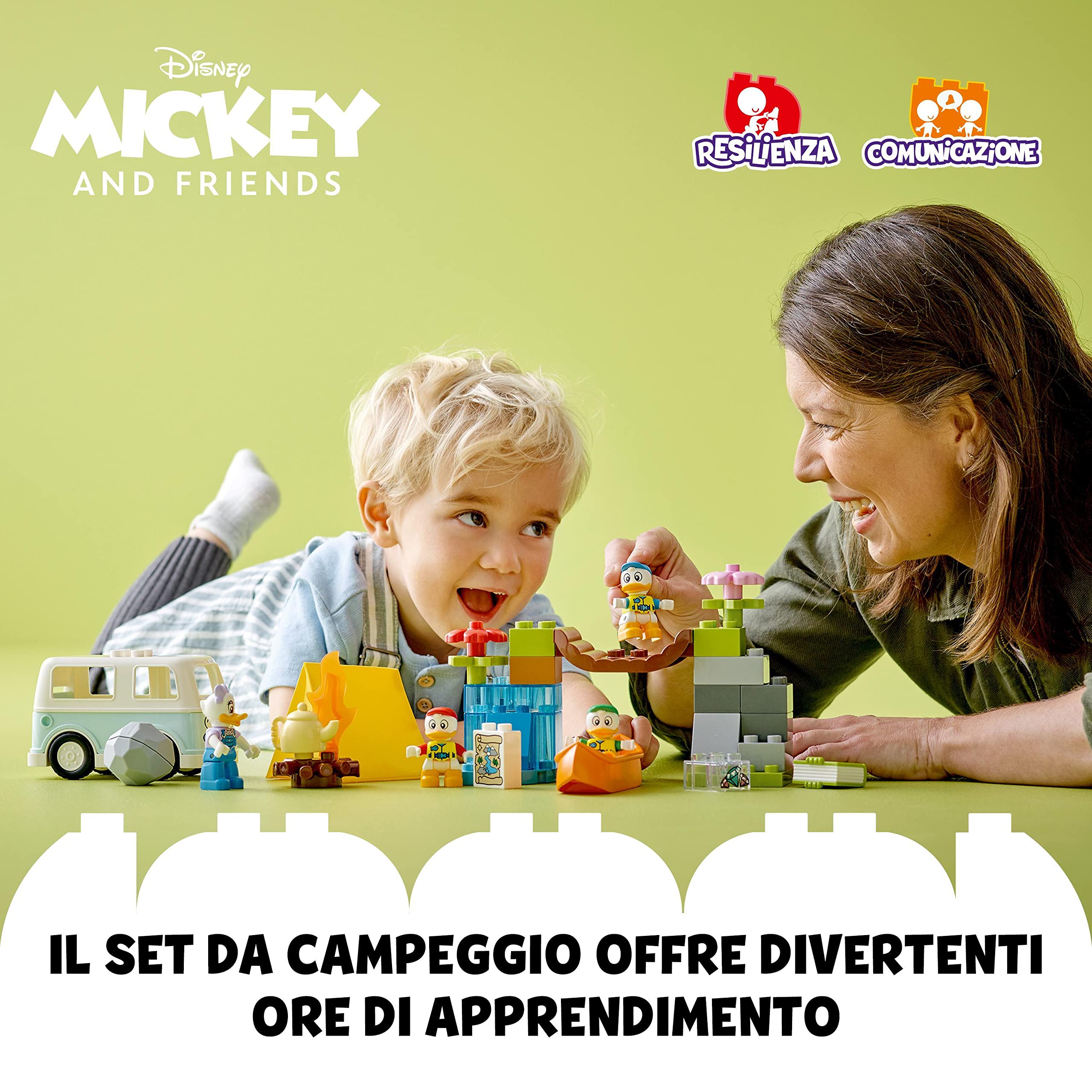 LEGO DUPLO Disney Topolino e i Suoi Amici Avventura in Campeggio, Set con Camper Giocattolo, Canoa e Figura di Paperina, Giochi per Bambini e Bambine da 2 Anni in su, Idea Regalo di Compleanno 10997
