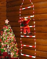 Vista 16 de Toodour - Luces de decoración navideña, 1 m de luces decorativas RGB inteligentes de Navidad con Santa Claus, luz de escalera controlada por