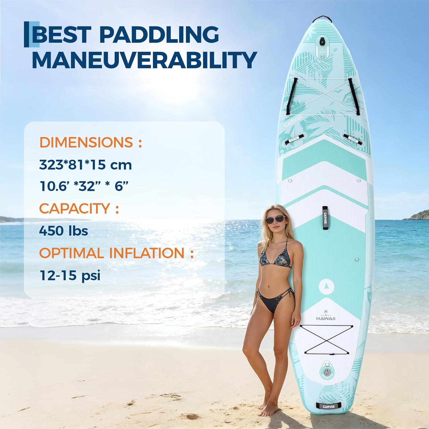 Inflatable Paddle Board,Inflatable Stand Up Paddle Boards with Premium SUP Accessories,450LB High Weight Capacity Wide for Beginners, Large Paddle with Camera Mount