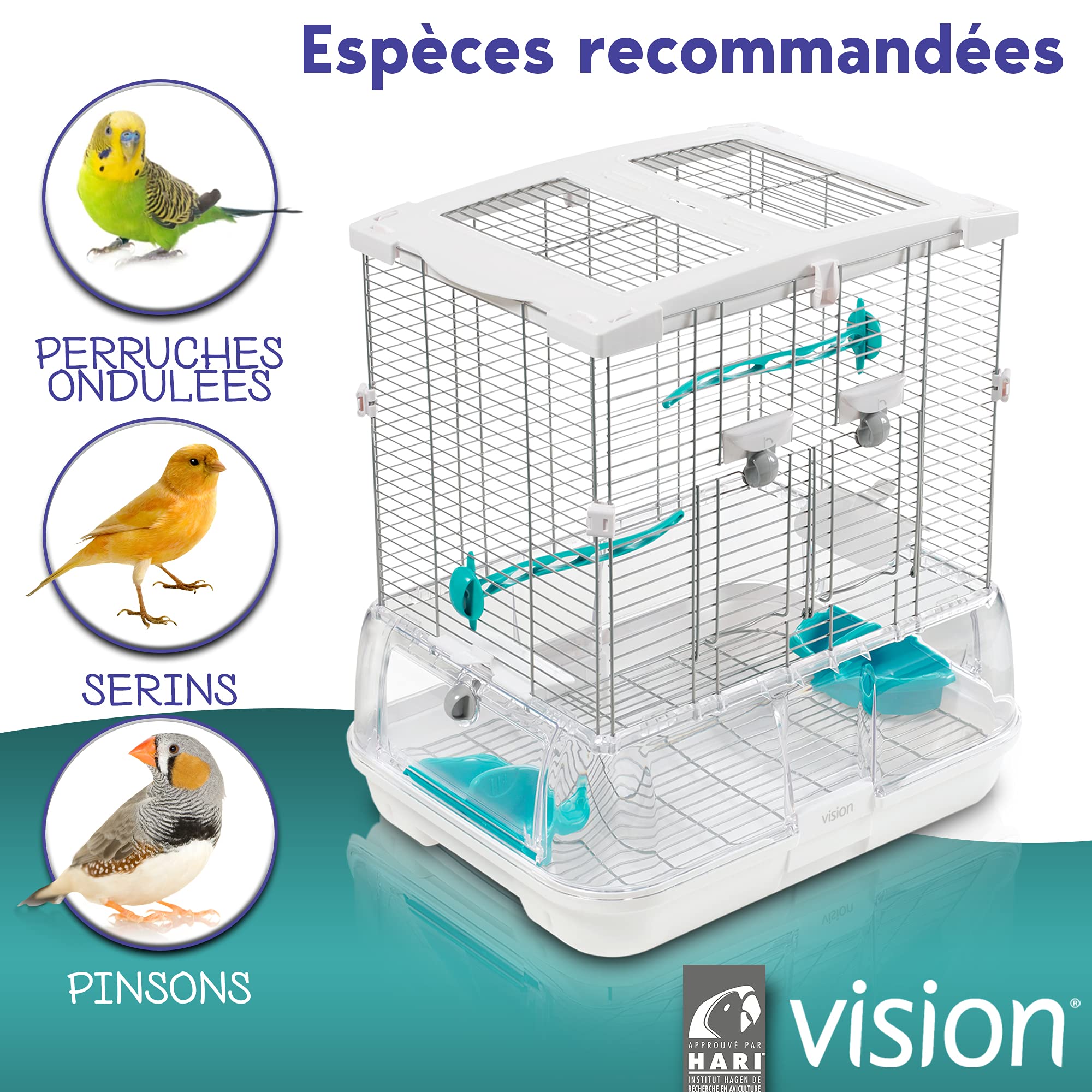 Vision Cage S01 pour les Oiseaux 46x36x51 cm